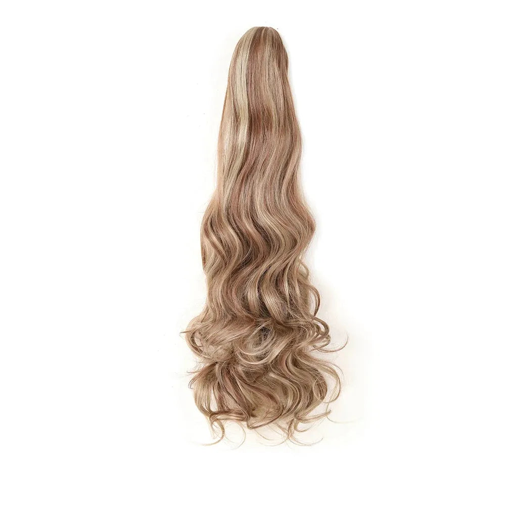 Long Wavy Claw Clip Ponytail Extension – Synthetic Curly Hairpiece - 18" / Natural Wavy / SMTYS-CZJ-12P24 - Lyvelle