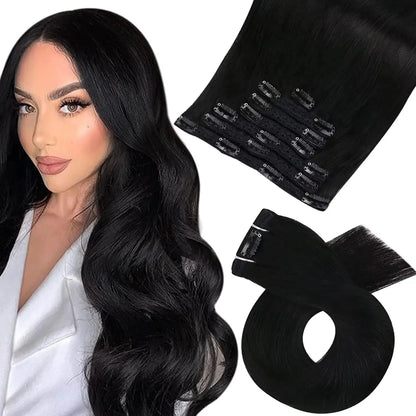 Premium 100% Human Hair Clip-In Extensions – 5 & 7 pcs, 10-16 Inch - 10" / Body Wave / 1 - Lyvelle