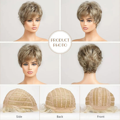 Chic Light Blonde Pixie Cut Wig with Bangs – Natural Look - 10" / Short Blonde - Lyvelle