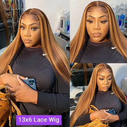 Honey Blonde HD Lace Front Wig – 28-40 Inch, Human Hair - 28" / 13x6 HD Lace Front / 180% - Lyvelle