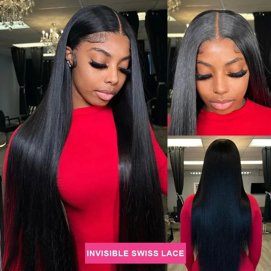 Straight HD Lace Wig – 13x6 / 5x5, 200% Density, 30-40 Inch Brazilian Human Hair - 20" / 13x6 HD Frontal Wig / 180% - Lyvelle