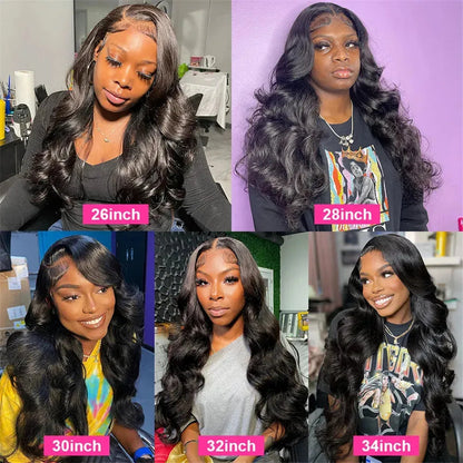 Body Wave HD Lace Closure Wig – 18-38 Inch, Brazilian Human Hair - 18" / 13x6 Frontal Wig / 180% - Lyvelle