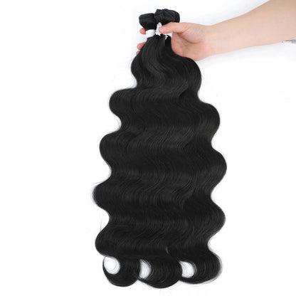 26-Inch Loose Deep Wave Synthetic Hair Extensions – Thick Ponytail Weave - 26" / Deep Wave / #1B - Lyvelle