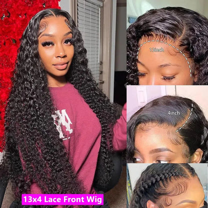 8-40 Inch Loose Deep Wave Human Hair Wig – HD Lace, Remy Hair - 8" / 13x4 HD Frontal Wig / 180% - Lyvelle