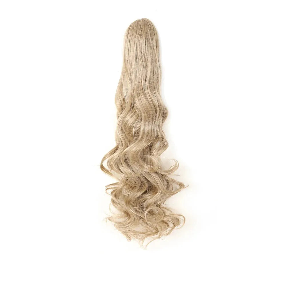 Long Wavy Claw Clip Ponytail Extension – Synthetic Curly Hairpiece - 18" / Natural Wavy / SMTYS-CZJ-24 - Lyvelle