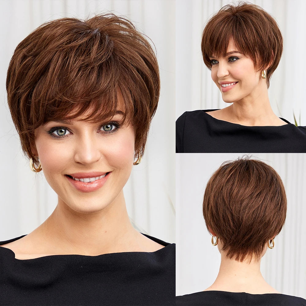 Pixie Cut HD Lace Front Wig – Remy Human Hair - Dark Brown / 6" - Lyvelle