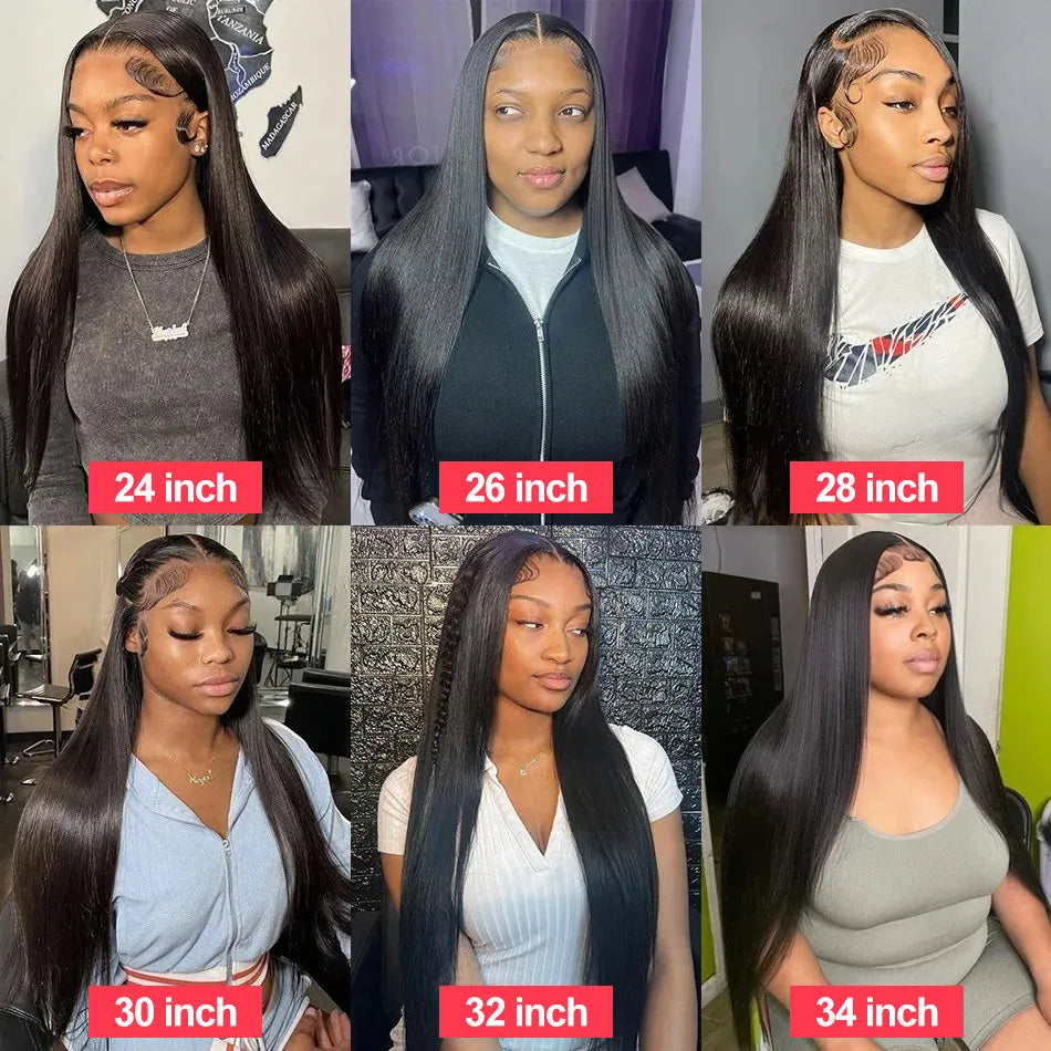 Straight HD Lace Wig – 13x6 / 5x5, 200% Density, 30-40 Inch Brazilian Human Hair - 20" / 13x6 HD Frontal Wig / 180% - Lyvelle