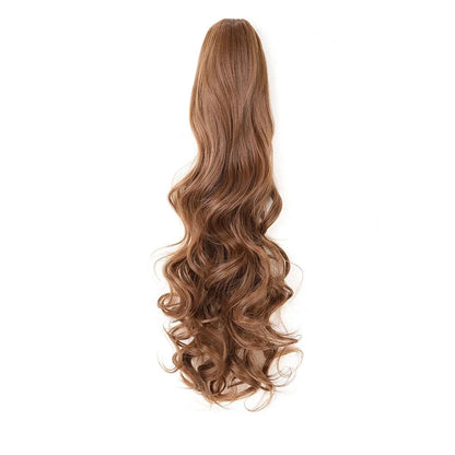 Long Wavy Claw Clip Ponytail Extension – Synthetic Curly Hairpiece - 18" / Natural Wavy / 12 - Lyvelle