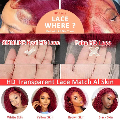 Burgundy Body Wave HD Lace Front Wig – 13x4 / 13x6 Glueless Human Hair - 18" / 13x4 HD Frontal Wig / Body Wave - Lyvelle