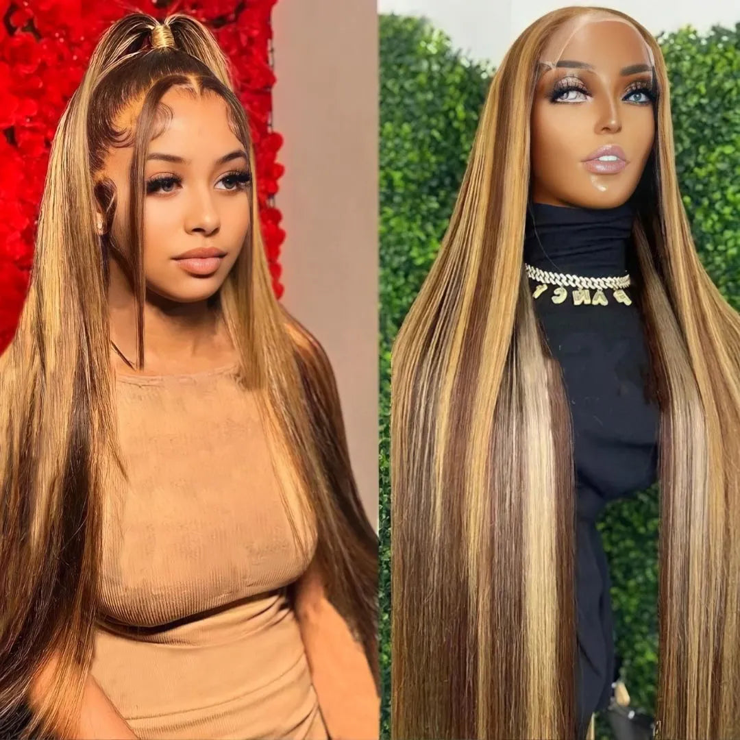 Honey Blonde HD Lace Front Wig – 28-40 Inch, Human Hair - 28" / 13x6 HD Lace Front / 180% - Lyvelle