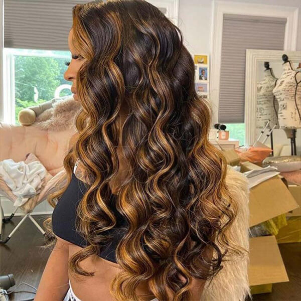 5x5 13x4 HD Lace Front Wig - Balayage Highlight P1B/30 Body Wave - 100% Human Hair, Undetectable - 16 / 5x5 Lace / No - Lyvelle