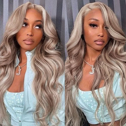 Premium Lace Front Human Hair Wig with Exclusive Blonde Highlights #P18/613 - Available Now! - 16 / 13x4 HD Lace / Body Wave 180% Density - Lyvelle