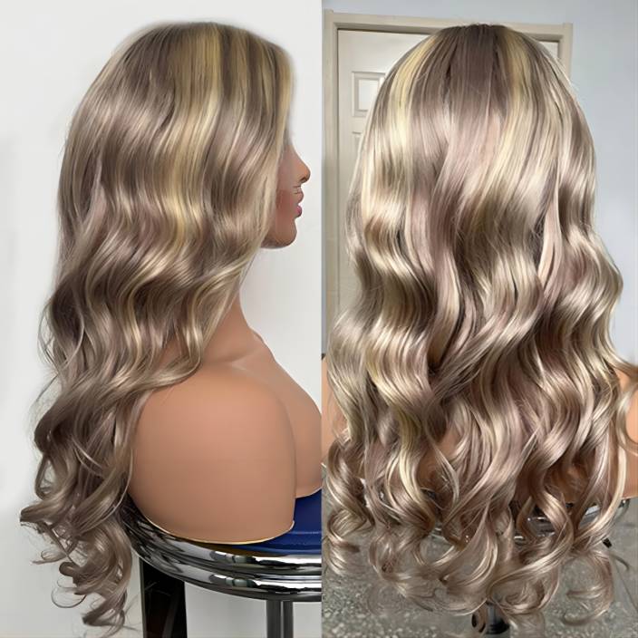 Premium Lace Front Human Hair Wig with Exclusive Blonde Highlights #P18/613 - Available Now! - 16 / 13x4 HD Lace / Body Wave 180% Density - Lyvelle