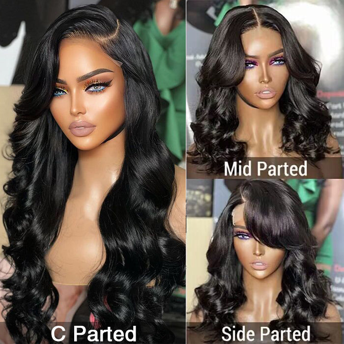 C Part Body Wave Pre-Plucked HD Lace Front Human Hair Wig – 180% Density - 16 / Left C Part / 5x5 Lace 180% - Lyvelle