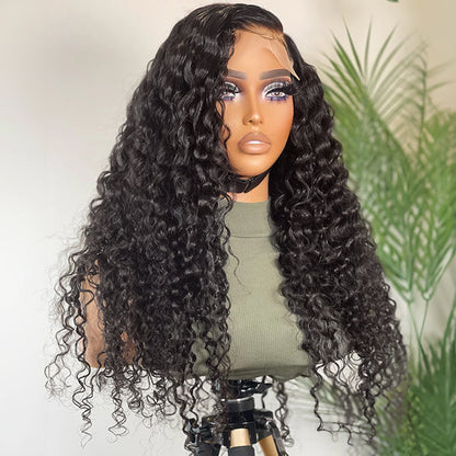 13x4 Lace Front Deep Wave HD Human Hair Wig with Pre-Plucked Hairline - Long C Part Style - 16 / Left C Part / 13x4 Lace 180% - Lyvelle