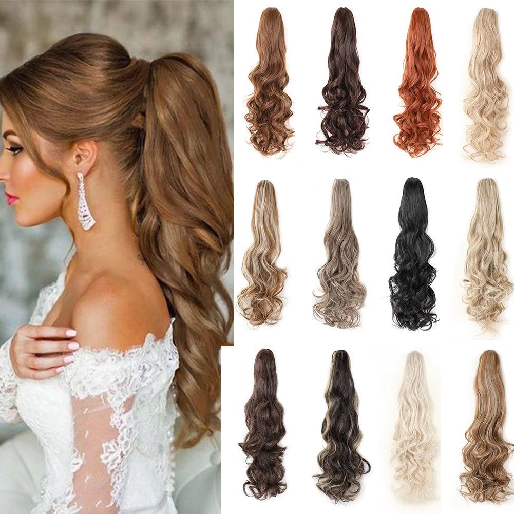 Claw Clip-In Ponytail Extension - 24 Inches Long Wavy Natural - Lyvelle