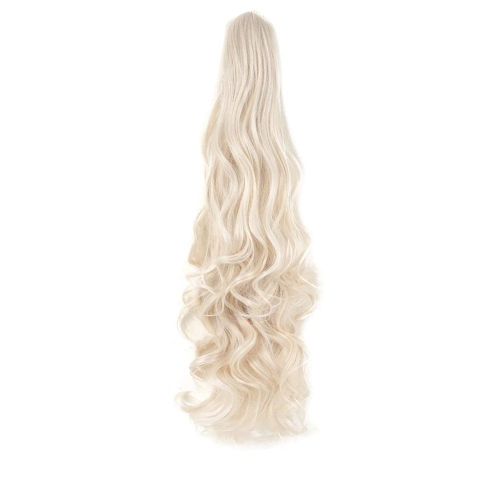 24-Inch Long Wavy Claw Clip Ponytail Extension - 24" / Body Wave / 60 - Lyvelle