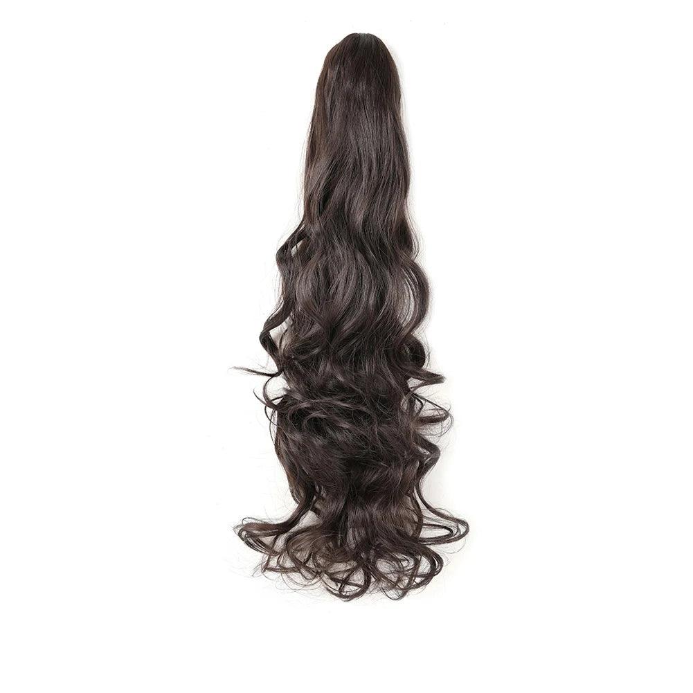 24-Inch Long Wavy Claw Clip Ponytail Extension - 24" / Body Wave / 4A - Lyvelle