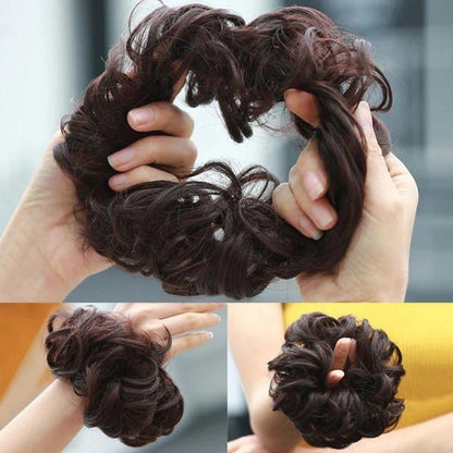 Curly Magic Bun – Voluminous Synthetic Hairpiece - Curly / Black Brown - Lyvelle