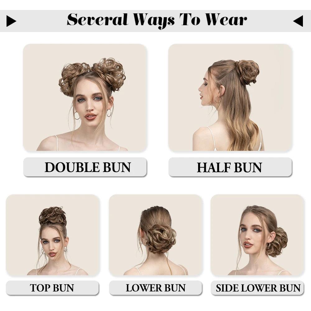 Curly Magic Bun – Voluminous Synthetic Hairpiece - Curly / Black Brown - Lyvelle