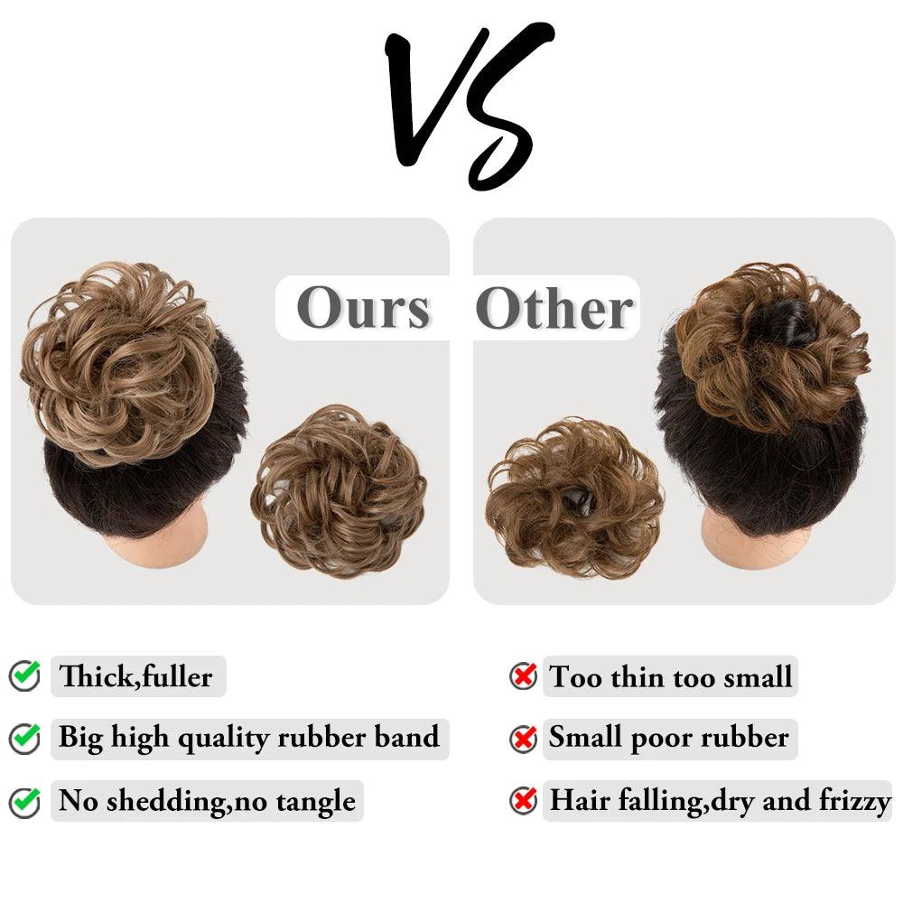 Curly Magic Bun – Voluminous Synthetic Hairpiece - Curly / Black Brown - Lyvelle