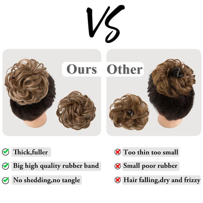 Curly Magic Bun – Voluminous Synthetic Hairpiece - Curly / Black Brown - Lyvelle