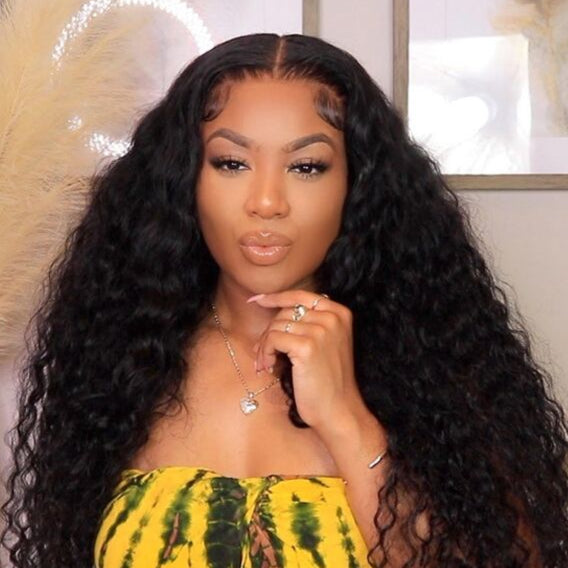 Realistic 13x4 HD Lace Front Wig - Deep Wave Human Hair with Skin-Like Finish, Invisible Bleached Knots, and Pre-Plucked Hairline - 12 / 13x4 Uncut HD Lace / 150% - Lyvelle