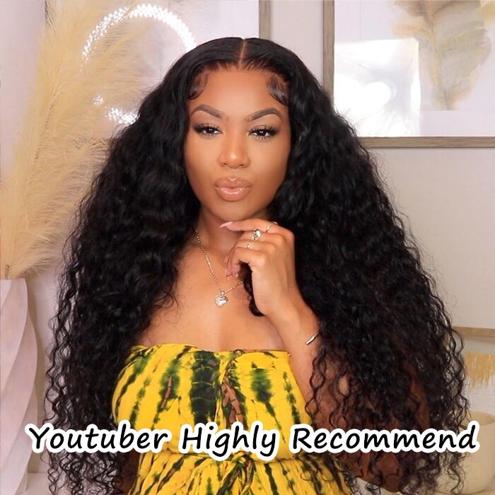 Realistic 13x4 HD Lace Front Wig - Deep Wave Human Hair with Skin-Like Finish, Invisible Bleached Knots, and Pre-Plucked Hairline - 12 / 13x4 Uncut HD Lace / 150% - Lyvelle