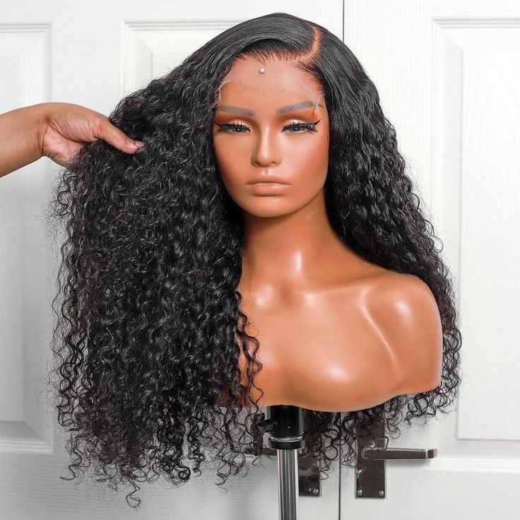 180% Density Curly Lace Front Wig - 13x4 HD Lace Frontal C-Part Long Hairstyle - 16 / Left C Part / 13x4 Lace 180% - Lyvelle