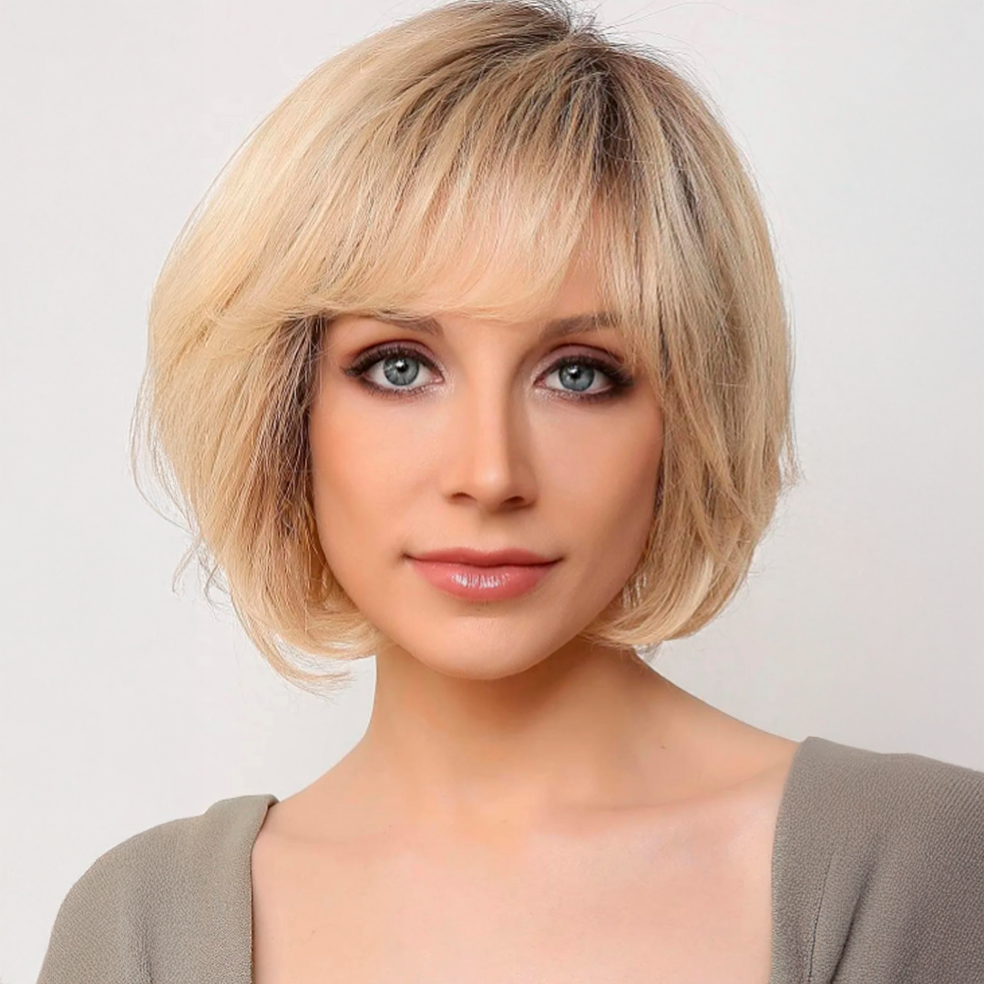 Peluca corta con encaje ombré bob HD