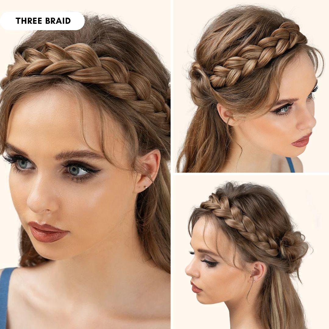 Instant Glam Braids – Rubber Band Braided Hair Extensions - Fishtail Braid / Jet Black (A) - Lyvelle