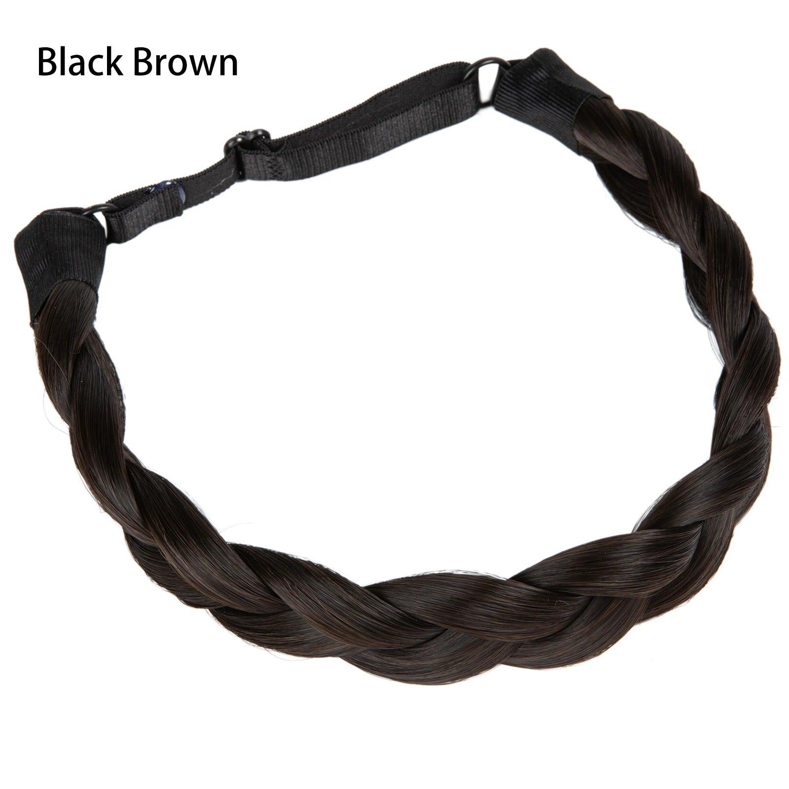 Instant Glam Braids – Rubber Band Braided Hair Extensions - Three Braid / Black Brown (B) - Lyvelle