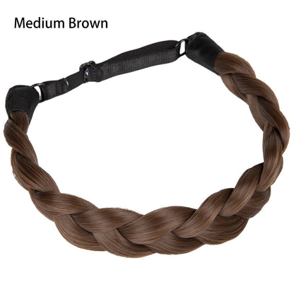 Instant Glam Braids – Rubber Band Braided Hair Extensions - Three Braid / Medium Brown (B) - Lyvelle