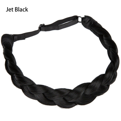 Instant Glam Braids – Rubber Band Braided Hair Extensions - Three Braid / Jet Black (B) - Lyvelle