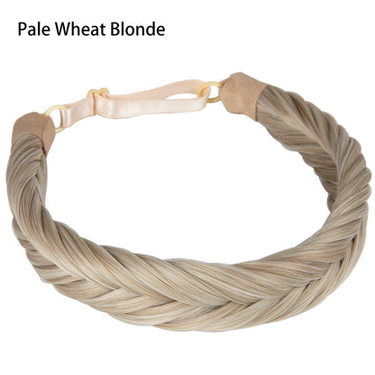 Instant Glam Braids – Rubber Band Braided Hair Extensions - Fishtail Braid / Pale Wheat Blonde (A) - Lyvelle