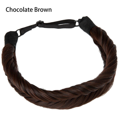 Instant Glam Braids – Rubber Band Braided Hair Extensions - Fishtail Braid / Chocolate Brown (A) - Lyvelle