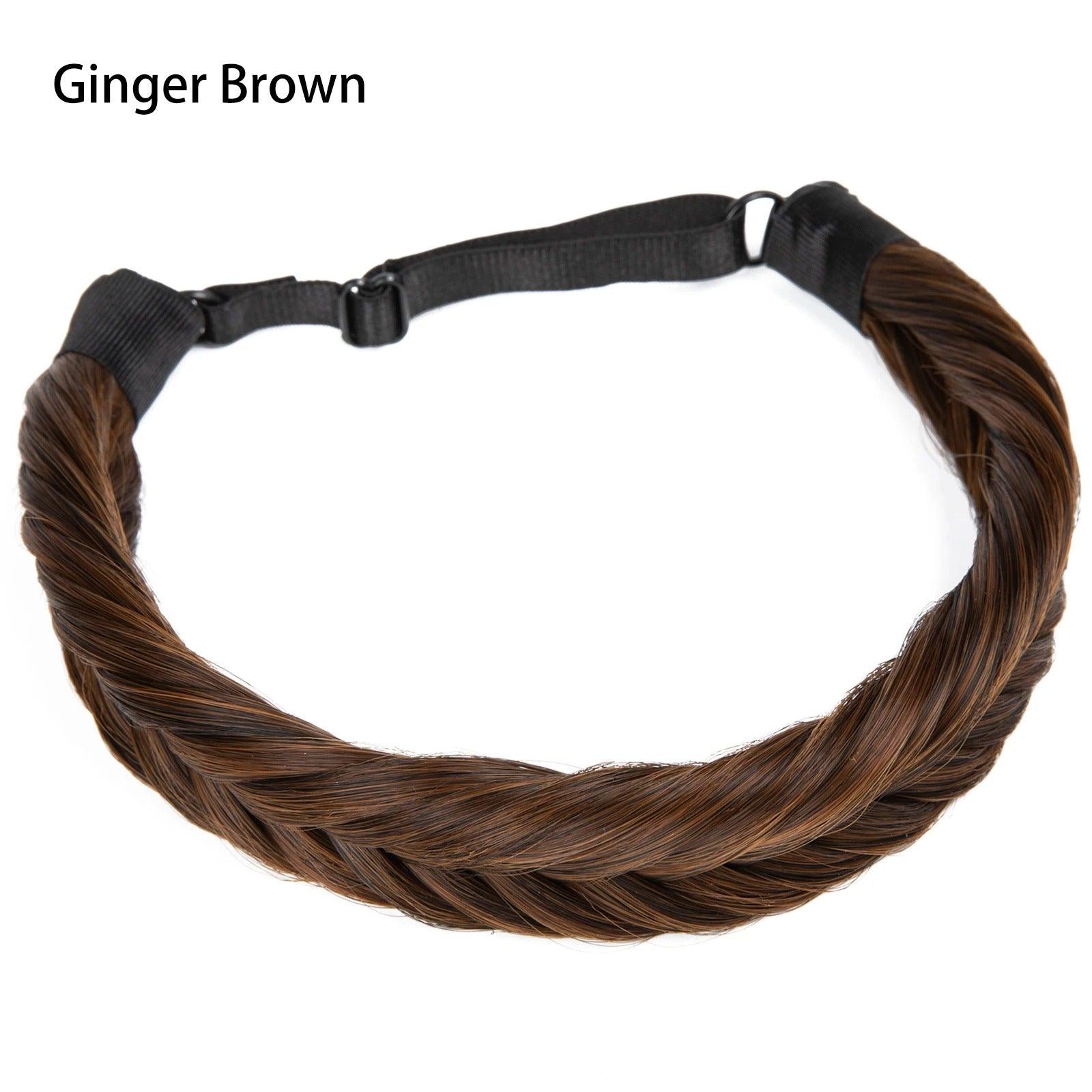 Instant Glam Braids – Rubber Band Braided Hair Extensions - Fishtail Braid / Ginger Brown (A) - Lyvelle