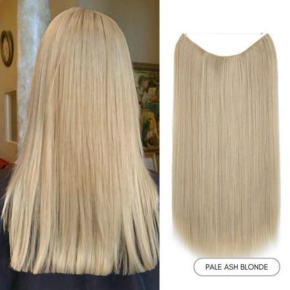 Natural Wavy Wire Hair Extensions - 14" / Natural Wavy / Pale Ash Blonde - Lyvelle