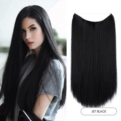 Natural Wavy Wire Hair Extensions - 14" / Natural Wavy / Jet black - Lyvelle