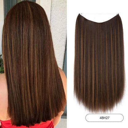 Natural Wavy Wire Hair Extensions - 14" / Natural Wavy / 4BH27 - Lyvelle