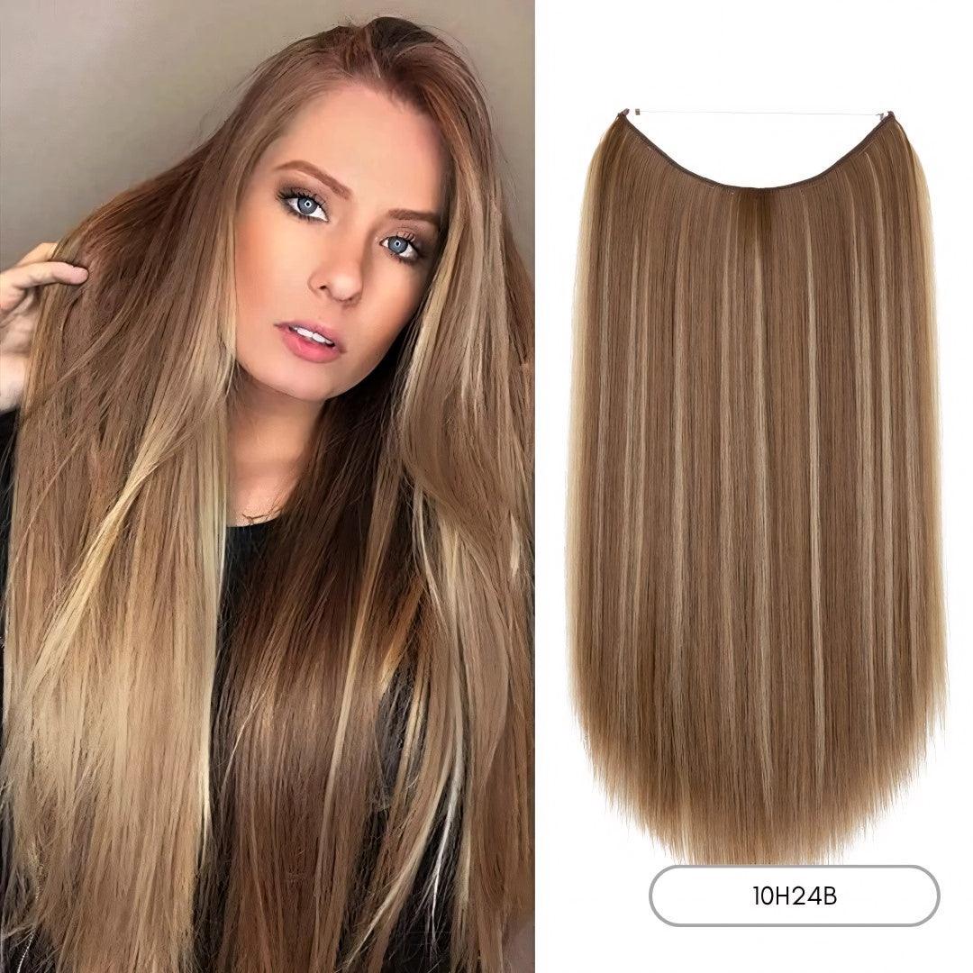 Natural Wavy Wire Hair Extensions - 14" / Natural Wavy / 10H24B - Lyvelle