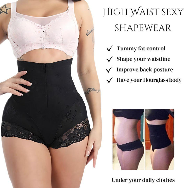 Lace Body Shaper with Zipper - Lyvelle