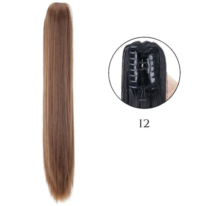 24-Inch Long Straight Claw Clip Ponytail - 24" / Straight / S-12 - Lyvelle