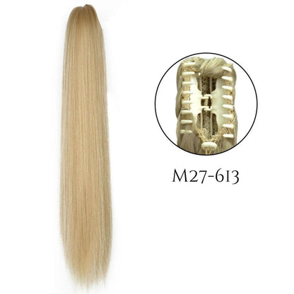 24-Inch Long Straight Claw Clip Ponytail - 24" / Straight / S-M27-613 - Lyvelle