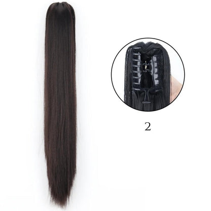 24-Inch Long Straight Claw Clip Ponytail - 24" / Straight / S-2 - Lyvelle