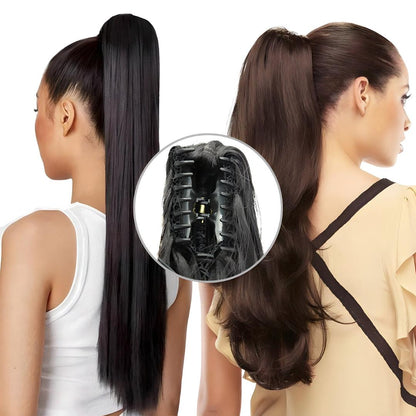 24-Inch Long Straight Claw Clip Ponytail - 24" / Straight / S-4 - Lyvelle