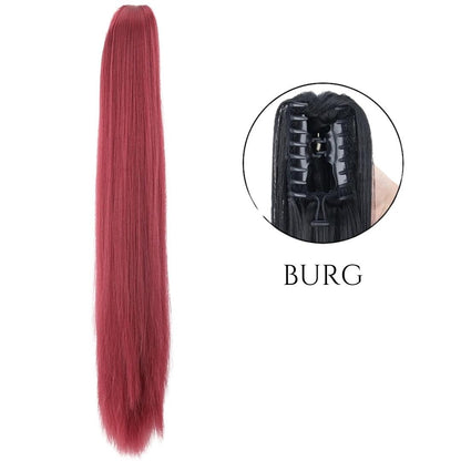 24-Inch Long Straight Claw Clip Ponytail - 24" / Straight / S-BURG - Lyvelle