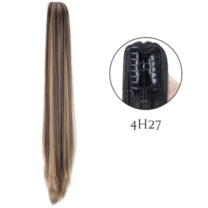 24-Inch Long Straight Claw Clip Ponytail - 24" / Straight / S-4H27 - Lyvelle