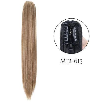 24-Inch Long Straight Claw Clip Ponytail - 24" / Straight / S-M12-613 - Lyvelle