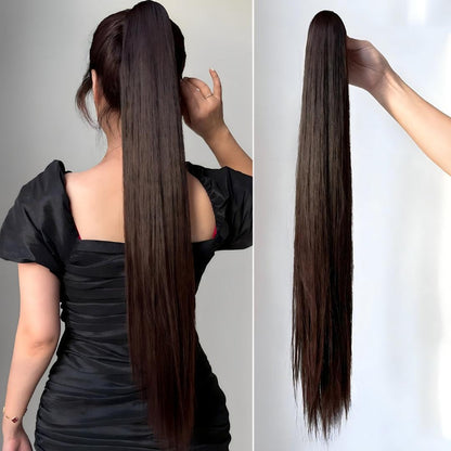 24-Inch Long Straight Claw Clip Ponytail - 24" / Straight / S-4 - Lyvelle